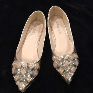 Brand new RuILIAN rhinestones flat shoes
